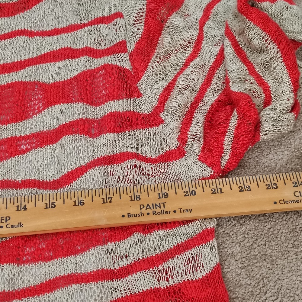 VERTIGO Knit Mini Dress Women XL Striped Short Sleeve Sweater Open Knit Relaxed - Picture 7 of 8